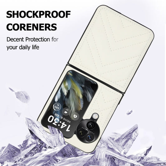 For OPPO Find N3 Flip V-shaped Folding Phone Case(White) - OPPO Cases by buy2fix | Online Shopping UK | buy2fix