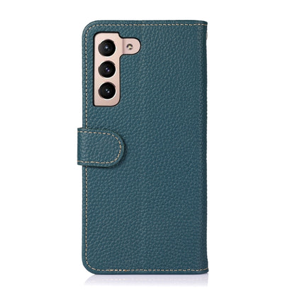 For Samsung Galaxy A35 5G KHAZNEH Litchi Genuine Leather Phone Case(Green) - Galaxy Phone Cases by buy2fix | Online Shopping UK | buy2fix