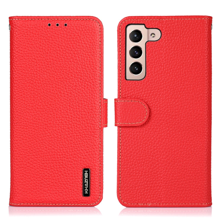 For Samsung Galaxy A35 5G KHAZNEH Litchi Genuine Leather Phone Case(Red) - Galaxy Phone Cases by buy2fix | Online Shopping UK | buy2fix