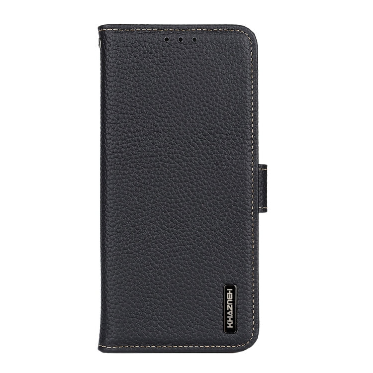 For Samsung Galaxy A35 5G KHAZNEH Litchi Genuine Leather Phone Case(Black) - Galaxy Phone Cases by buy2fix | Online Shopping UK | buy2fix
