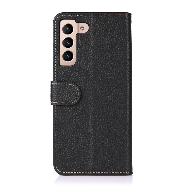 For Samsung Galaxy A35 5G KHAZNEH Litchi Genuine Leather Phone Case(Black) - Galaxy Phone Cases by buy2fix | Online Shopping UK | buy2fix