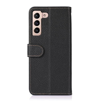 For Samsung Galaxy A35 5G KHAZNEH Litchi Genuine Leather Phone Case(Black) - Galaxy Phone Cases by buy2fix | Online Shopping UK | buy2fix