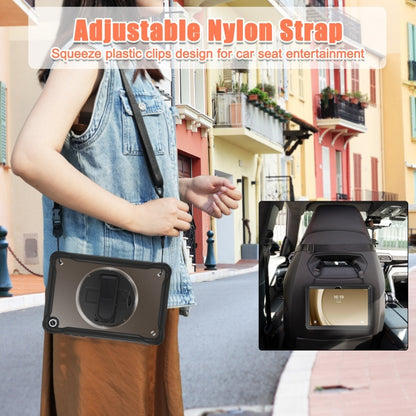 For Samsung Galaxy Tab A9+ X210/X215 Heavy Duty Hybrid Tablet Case with Handle & Strap(Clear Black) - Galaxy Tab A9+ by buy2fix | Online Shopping UK | buy2fix