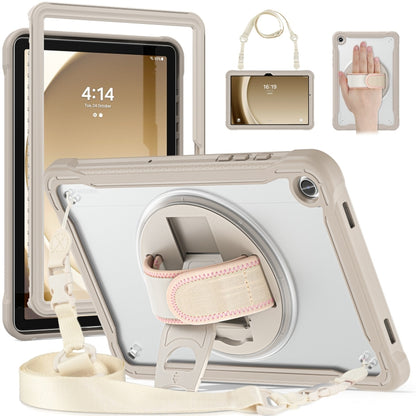 For Samsung Galaxy Tab A9+ X210/X215 Powerful Sailor Hand Grip Heavy Duty Hybrid Tablet Case with Strap(Khaki) - Galaxy Tab A9+ by buy2fix | Online Shopping UK | buy2fix