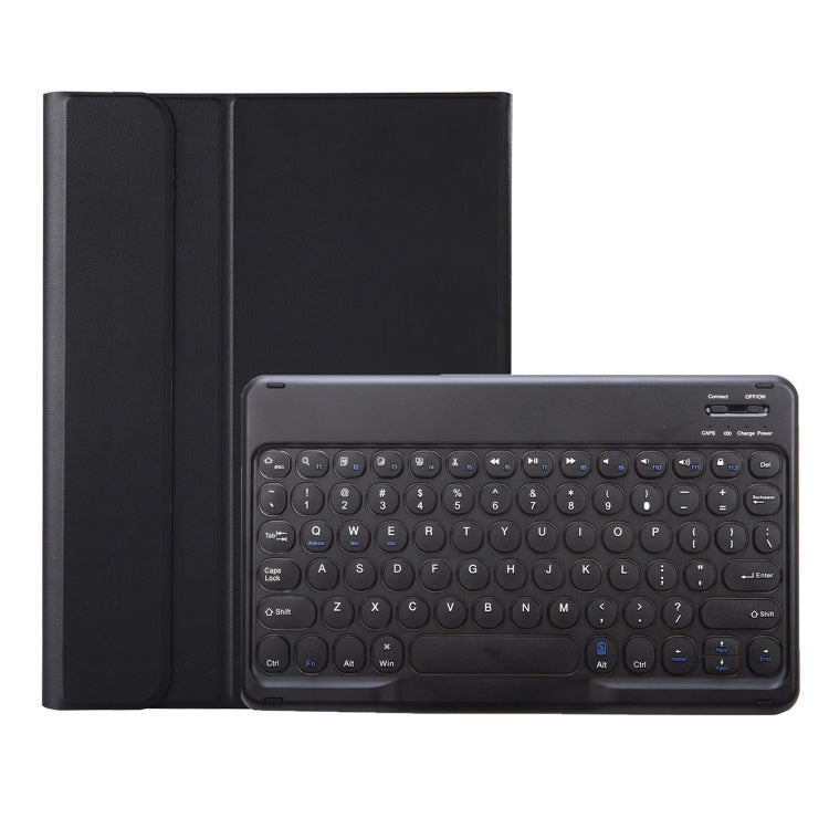 For Samsung Galaxy Tab S10 FE / S9 FE / S9 Candy Color TPU Round Keycap Bluetooth Keyboard Leather Case with Pen Slot(Black) - Samsung Keyboard by buy2fix | Online Shopping UK | buy2fix