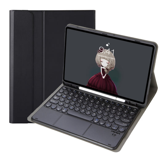 For Samsung Galaxy Tab S10 FE / S9 FE / S9 Candy Color TPU Round Keycap Touch Bluetooth Keyboard Leather Case(Black) - Samsung Keyboard by buy2fix | Online Shopping UK | buy2fix
