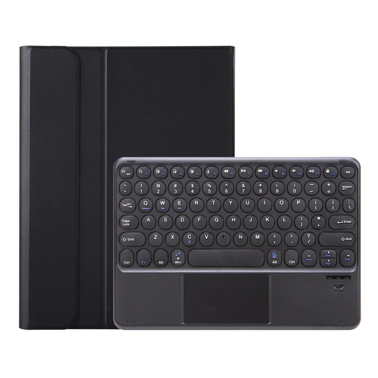 For Samsung Galaxy Tab S10 FE / S9 FE / S9 Candy Color TPU Round Keycap Touch Bluetooth Keyboard Leather Case(Black) - Samsung Keyboard by buy2fix | Online Shopping UK | buy2fix