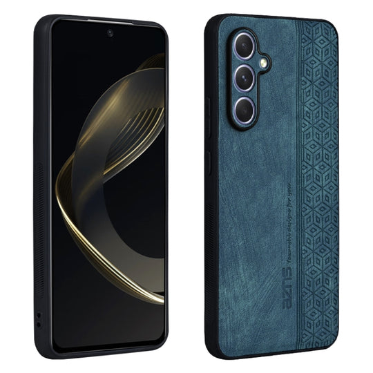 For Samsung Galaxy A35 5G AZNS 3D Embossed Skin Feel Phone Case(Dark Green)