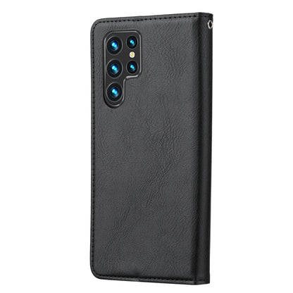 For Samsung Galaxy S25 Ultra 5G Knead Skin Texture Flip Leather Phone Case(Black) by buy2fix