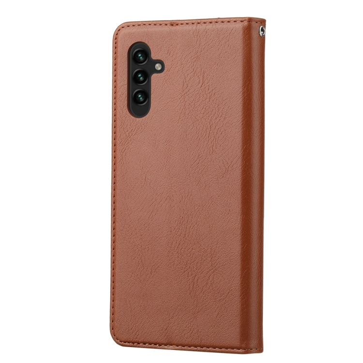 For Samsung Galaxy S25+ 5G Knead Skin Texture Flip Leather Phone Case(Brown) by buy2fix