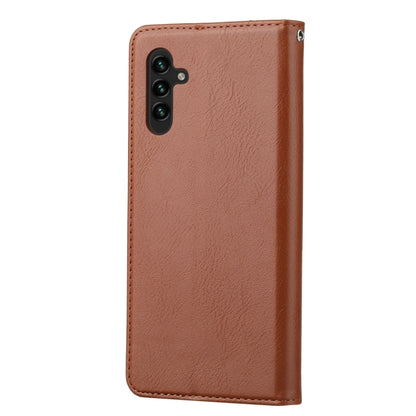For Samsung Galaxy S25+ 5G Knead Skin Texture Flip Leather Phone Case(Brown) by buy2fix