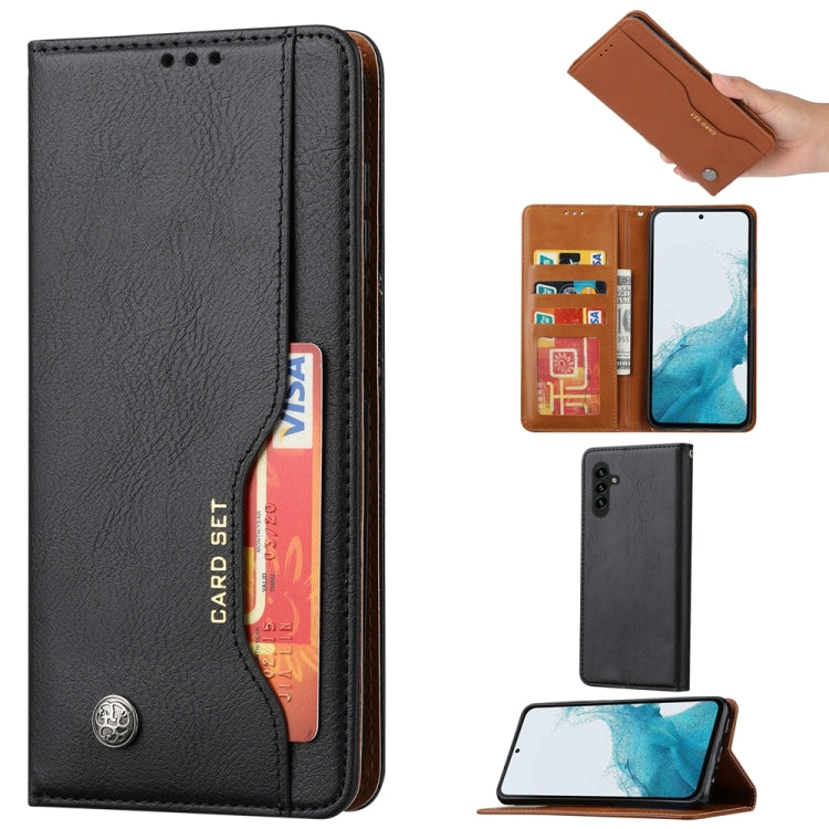 For Samsung Galaxy S25 5G Knead Skin Texture Flip Leather Phone Case(Black) by buy2fix