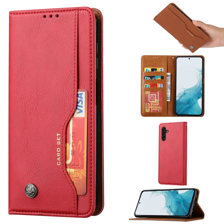 For Samsung Galaxy S25 5G Knead Skin Texture Flip Leather Phone Case(Red) by buy2fix