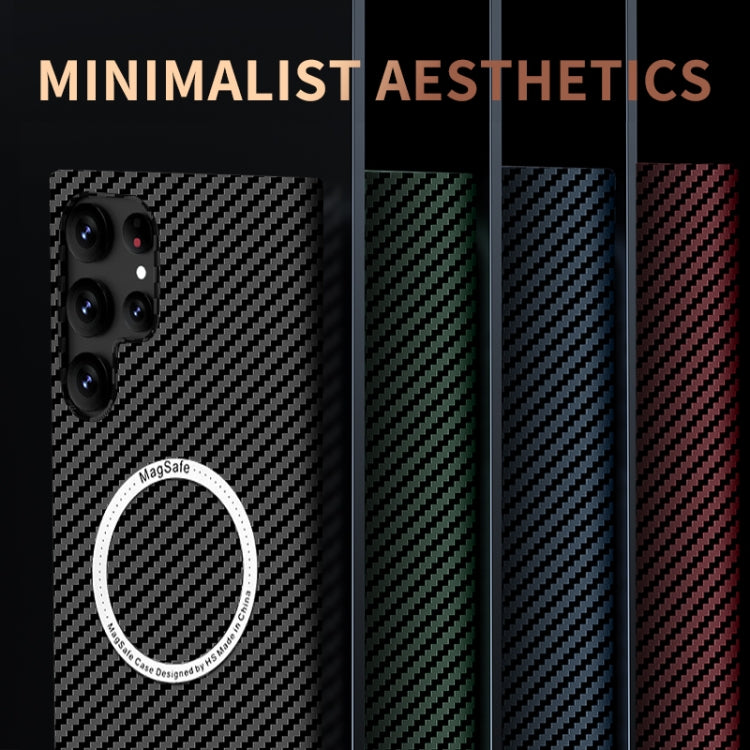 For Samsung Galaxy S25+ 5G Carbon Fiber Texture MagSafe Magnetic Phone Case(Blue) by buy2fix