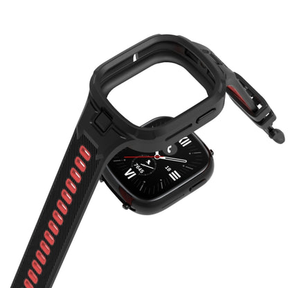 For Honor Watch 4 Two Color Integrated TPU Watch Band(Black Red) by buy2fix