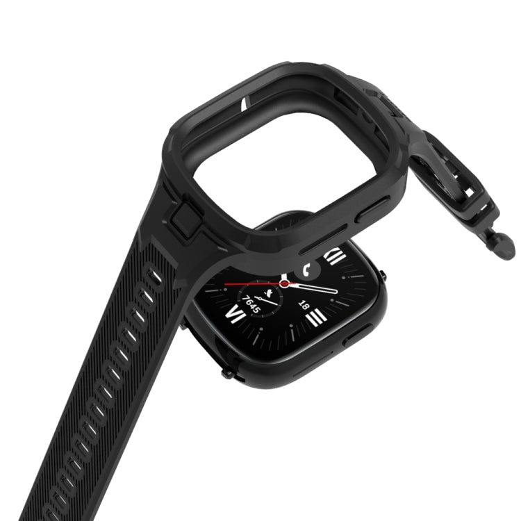 For Honor Watch 4 Solid Color Integrated TPU Watch Band(Black) by buy2fix