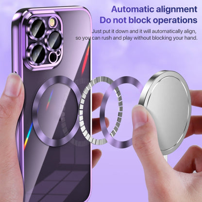 For iPhone 11 MagSafe CD Texture Metal Lens Frame Full Coverage Phone Case(Purple) by buy2fix
