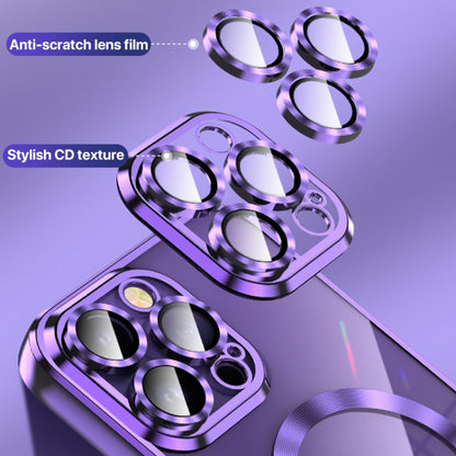 For iPhone 11 MagSafe CD Texture Metal Lens Frame Full Coverage Phone Case(Purple) by buy2fix