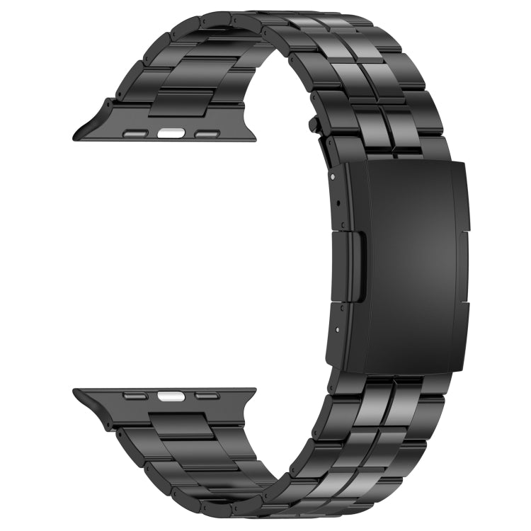 For Apple Watch Series 9 45mm Tortoise Buckle Titanium Steel Watch Band(Black) by buy2fix