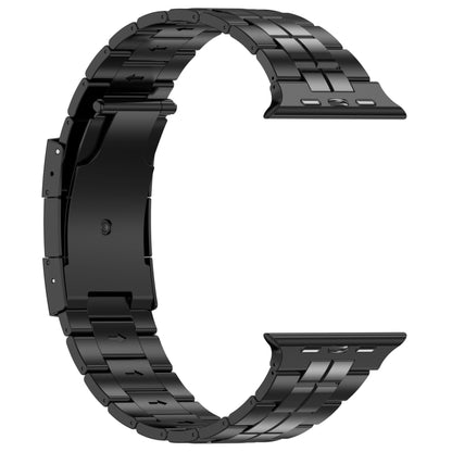 For Apple Watch Series 9 45mm Tortoise Buckle Titanium Steel Watch Band(Black) by buy2fix