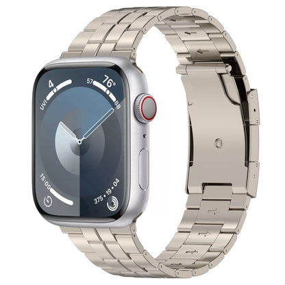 For Apple Watch Series 9 45mm Tortoise Buckle Titanium Steel Watch Band(Starlight) by buy2fix