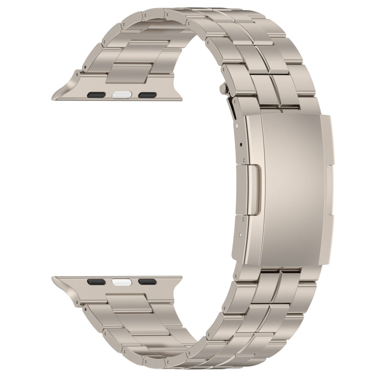 For Apple Watch Series 9 45mm Tortoise Buckle Titanium Steel Watch Band(Starlight) by buy2fix