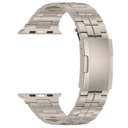 For Apple Watch Series 9 45mm Tortoise Buckle Titanium Steel Watch Band(Starlight) by buy2fix