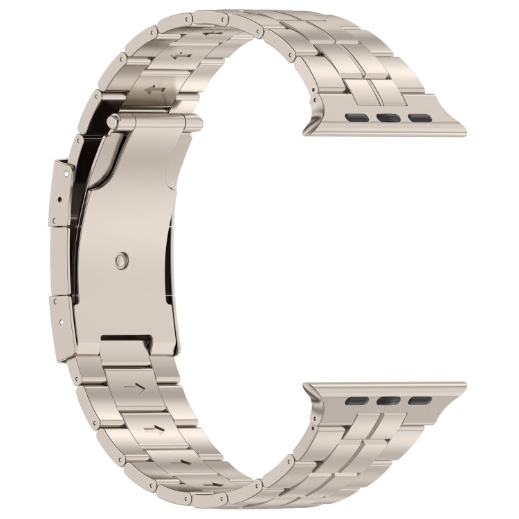For Apple Watch Series 9 45mm Tortoise Buckle Titanium Steel Watch Band(Starlight) by buy2fix