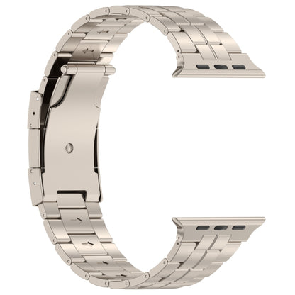 For Apple Watch Series 9 45mm Tortoise Buckle Titanium Steel Watch Band(Starlight) by buy2fix