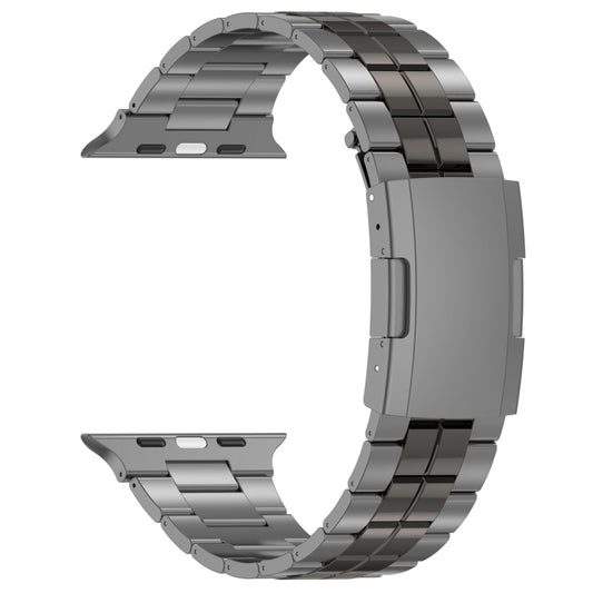 For Apple Watch Series 9 41mm Tortoise Buckle Titanium Steel Watch Band(Grey) by buy2fix