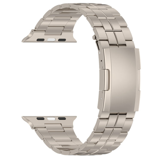 For Apple Watch Series 9 41mm Tortoise Buckle Titanium Steel Watch Band(Starlight) by buy2fix
