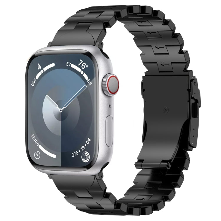 For Apple Watch Series 9 41mm Butterfly Type Titanium Steel Watch Band(Black) by buy2fix