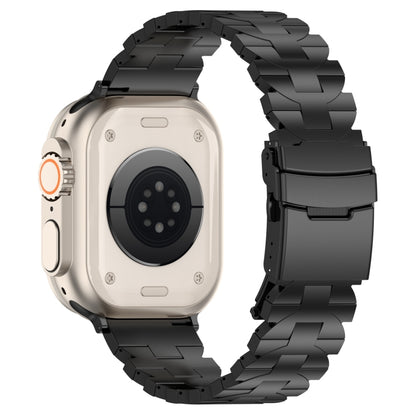 For Apple Watch Series 9 41mm Butterfly Type Titanium Steel Watch Band(Black) by buy2fix