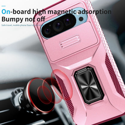 For Google Pixel 10 / 10 Pro / 9 / 9 Pro Sliding Camshield Holder Phone Case(Pink + Rose Red) - Google Cases by buy2fix | Online Shopping UK | buy2fix