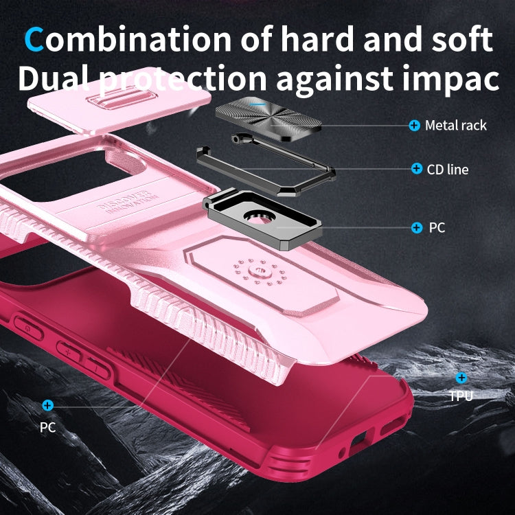 For Google Pixel 10 / 10 Pro / 9 / 9 Pro Sliding Camshield Holder Phone Case(Pink + Rose Red) - Google Cases by buy2fix | Online Shopping UK | buy2fix