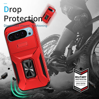 For Google Pixel 10 / 10 Pro / 9 / 9 Pro Sliding Camshield Holder Phone Case(Red) - Google Cases by buy2fix | Online Shopping UK | buy2fix