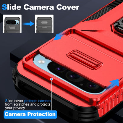 For Google Pixel 10 / 10 Pro / 9 / 9 Pro Sliding Camshield Holder Phone Case(Red) - Google Cases by buy2fix | Online Shopping UK | buy2fix