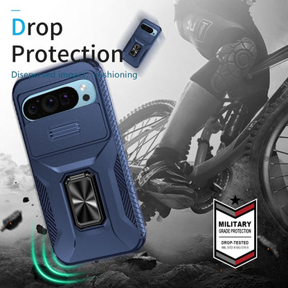 For Google Pixel 10 / 10 Pro / 9 / 9 Pro Sliding Camshield Holder Phone Case(Blue) - Google Cases by buy2fix | Online Shopping UK | buy2fix