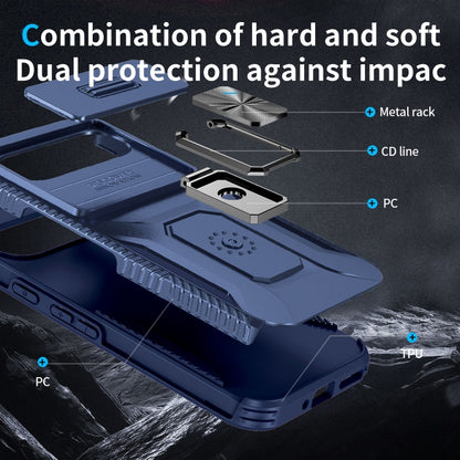 For Google Pixel 10 / 10 Pro / 9 / 9 Pro Sliding Camshield Holder Phone Case(Blue) - Google Cases by buy2fix | Online Shopping UK | buy2fix