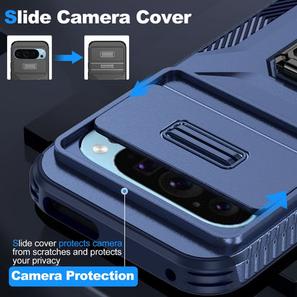 For Google Pixel 10 / 10 Pro / 9 / 9 Pro Sliding Camshield Holder Phone Case(Blue) - Google Cases by buy2fix | Online Shopping UK | buy2fix