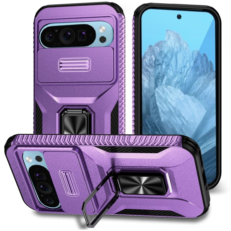 For Google Pixel 10 / 10 Pro / 9 / 9 Pro Sliding Camshield Holder Phone Case(Purple) - Google Cases by buy2fix | Online Shopping UK | buy2fix