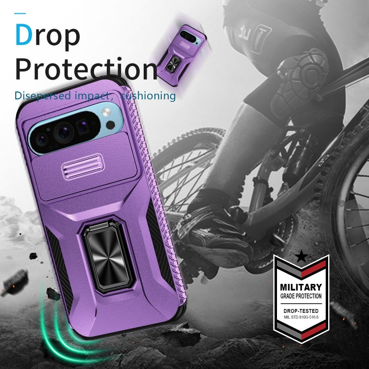 For Google Pixel 10 / 10 Pro / 9 / 9 Pro Sliding Camshield Holder Phone Case(Purple) - Google Cases by buy2fix | Online Shopping UK | buy2fix