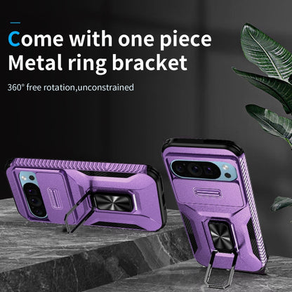 For Google Pixel 10 / 10 Pro / 9 / 9 Pro Sliding Camshield Holder Phone Case(Purple) - Google Cases by buy2fix | Online Shopping UK | buy2fix