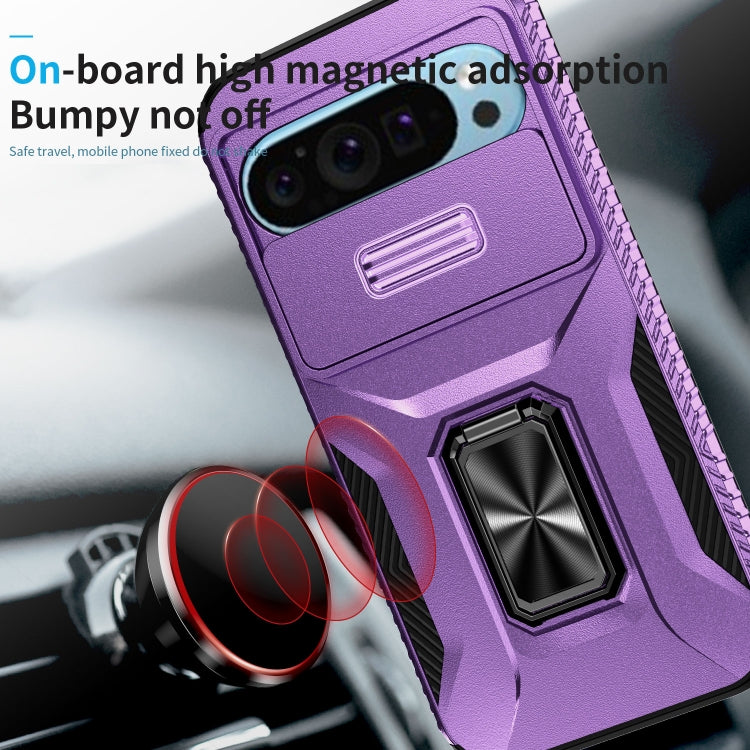 For Google Pixel 10 / 10 Pro / 9 / 9 Pro Sliding Camshield Holder Phone Case(Purple) - Google Cases by buy2fix | Online Shopping UK | buy2fix