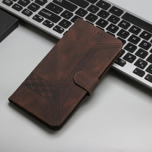 For Google Pixel 10 Pro XL Cubic Skin Feel Flip Leather Phone Case(Brown) - Google Cases by buy2fix | Online Shopping UK | buy2fix