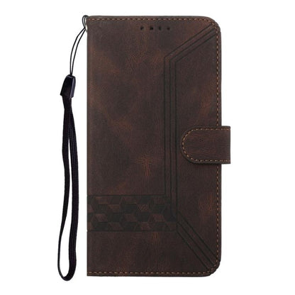 For Google Pixel 10 Pro XL Cubic Skin Feel Flip Leather Phone Case(Brown) - Google Cases by buy2fix | Online Shopping UK | buy2fix