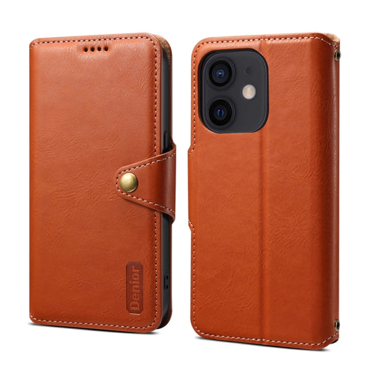 For iPhone 11 Denior Cowhide Texture Wallet Style Leather Phone Case(Brown) - iPhone 11 Cases by Denior | Online Shopping UK | buy2fix
