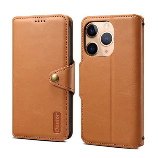 For iPhone 11 Pro Denior Cowhide Texture Wallet Style Leather Phone Case(Khaki) - iPhone 11 Pro Cases by Denior | Online Shopping UK | buy2fix