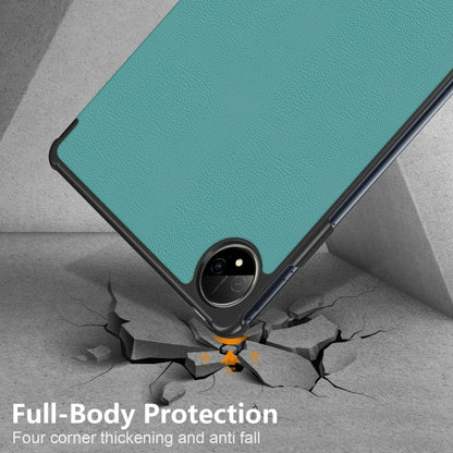 For Huawei MatePad Pro 11 2024 / 2022 Custer Pure Color 3-Fold Smart Leather Tablet Case(Dark Green) - Huawei by buy2fix | Online Shopping UK | buy2fix