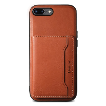For iPhone 8 Plus/7 Plus Denior Cowhide Texture Leather MagSafe Detachable Wallet Phone Case(Brown) - More iPhone Cases by Denior | Online Shopping UK | buy2fix